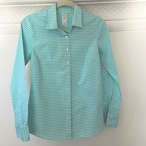 NWOT J. Crew “The Perfect Shirt” Blue Gingham Sz 0